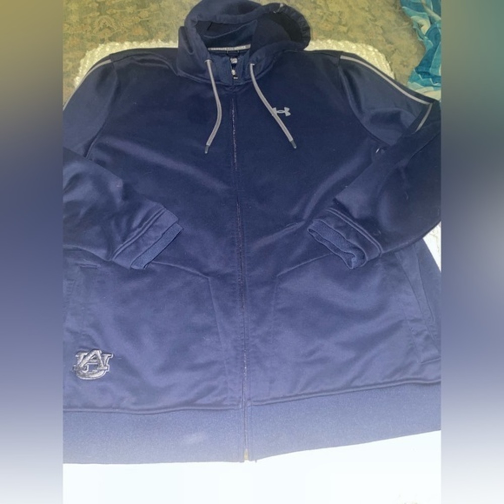 Under Armour Mens Blue Auburn Tigers‎ War Eagle Jacket Sz Xxl 2X Full Zip